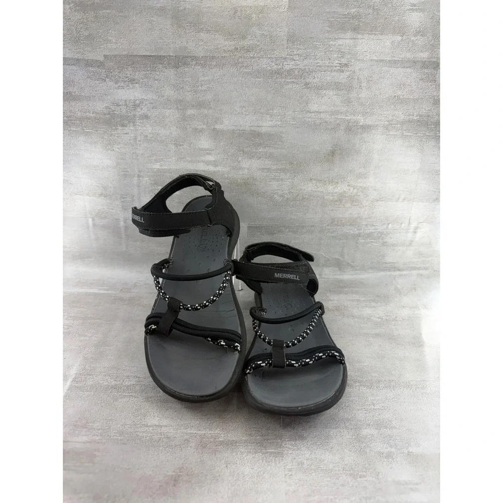 Merrell Terran Ari Lattice Black Strappy Hiking Sandals Women Sz 6 J93972